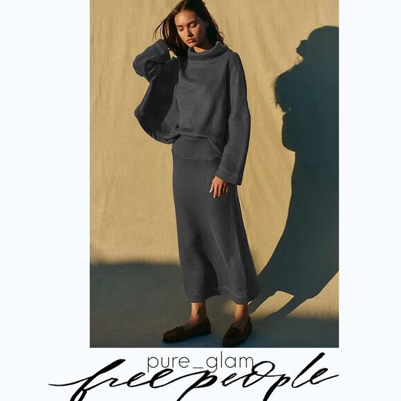 Free People sweater set top and midi skirt - Picture 4 of 5